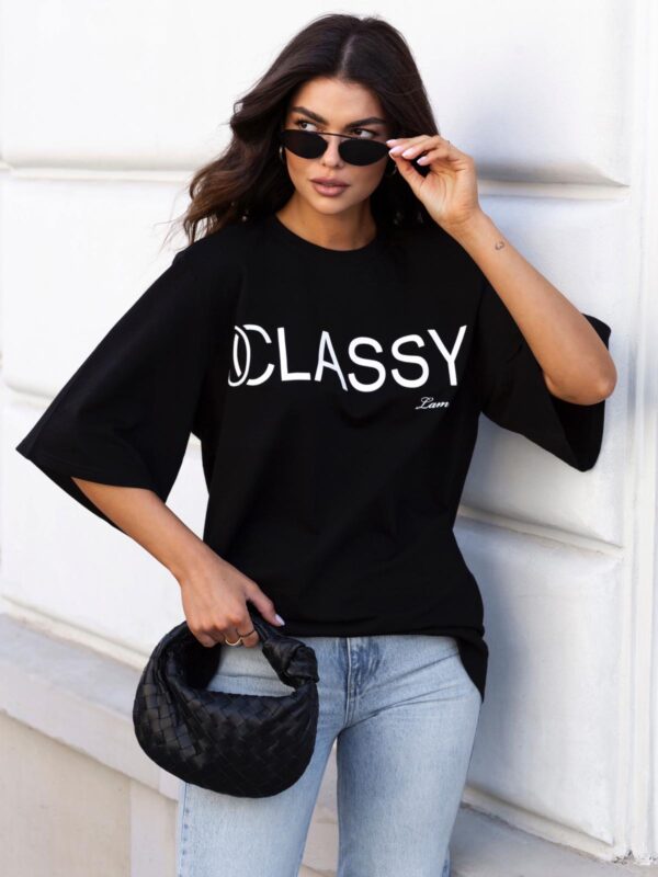 T-SHIRT CLASSY LAMILLA CZARNY