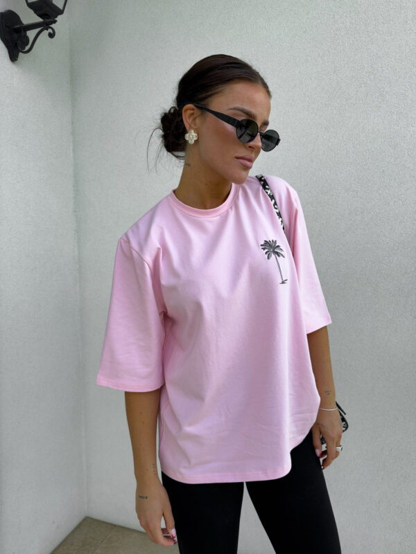 T-SHIRT PALMA BY ME RÓŻOWY