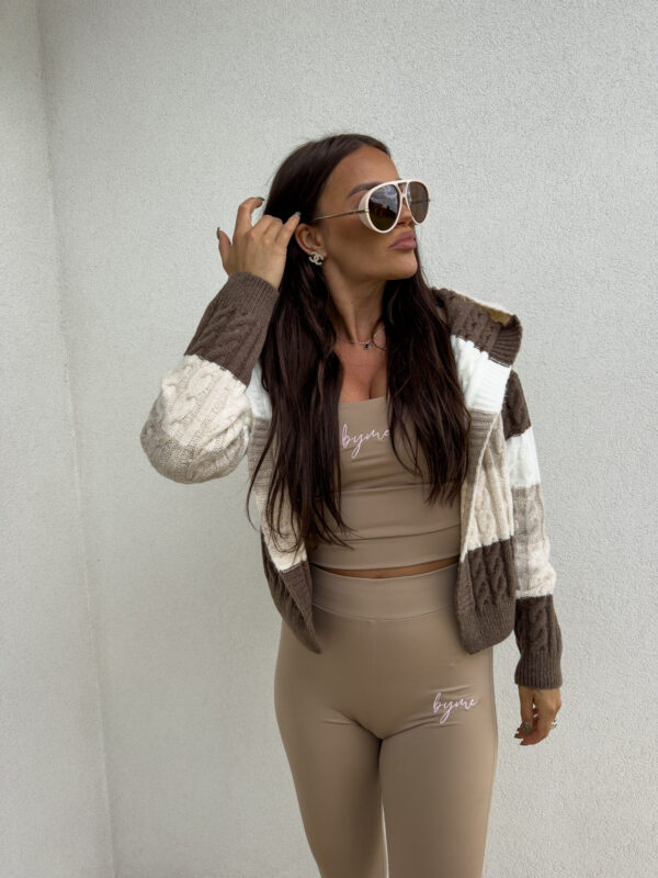SWETER AURA W PASKI BY ME BEŻOWY