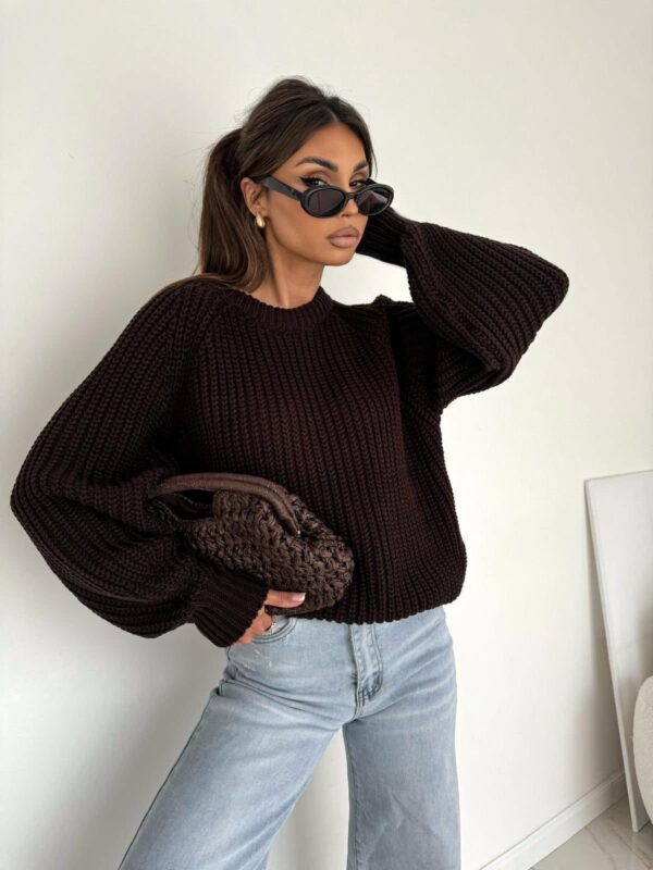 SWETER POLA BOCCA CZEKOLADOWY