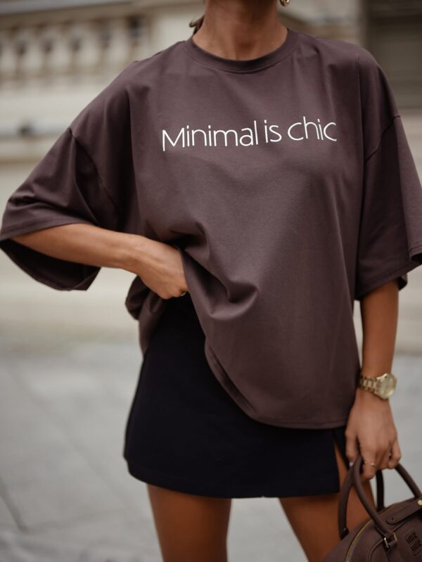 T-SHIRT CHIC ME GUSTA CZEKOLADOWY