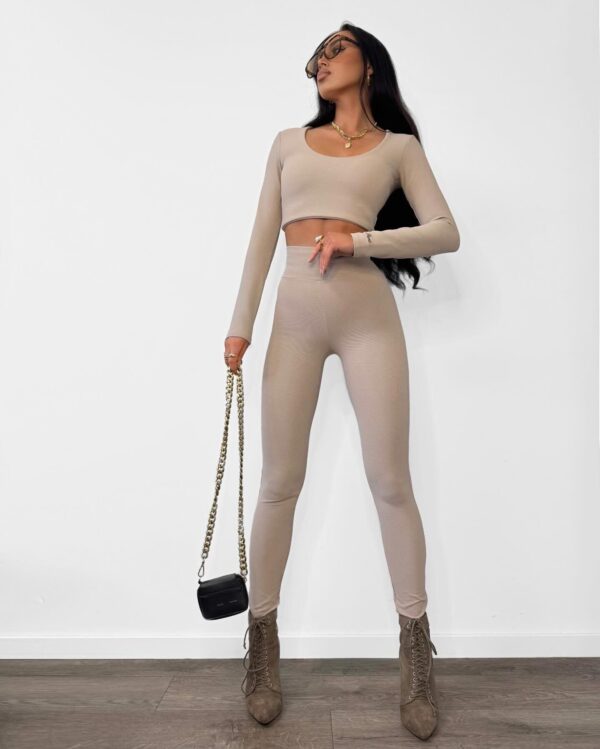 LEGGINSY NELLY LAMILLA BEŻOWE