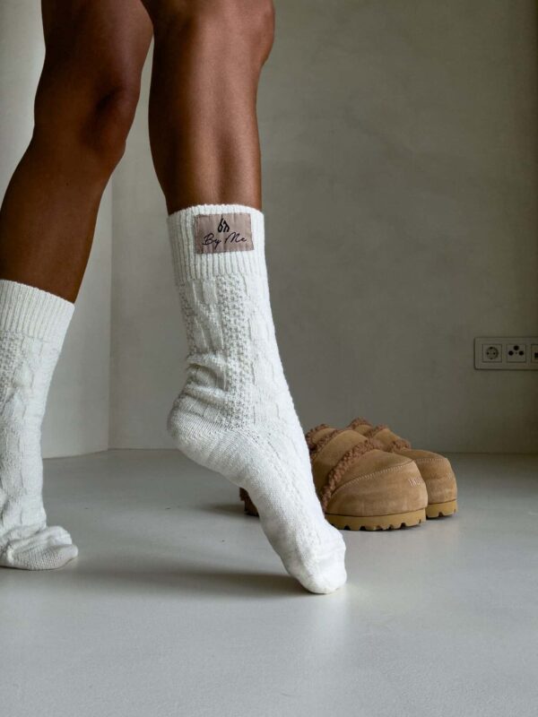 SKARPETKI WOOL BY ME ECRU