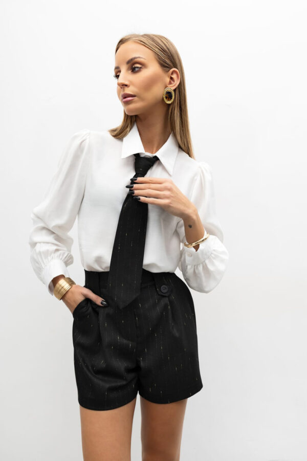 KOSZULA Z KRAWATEM XANA BIAŁA Z CZARNYM