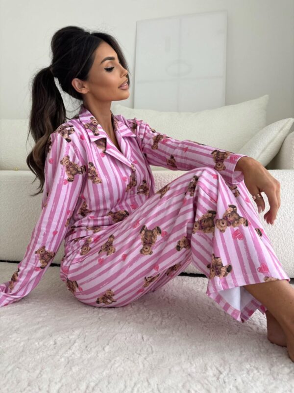 PIŻAMA TEDDY BEAR LONG RÓŻOWA