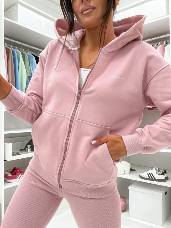 BLUZA Z KAPTUREM STAYHERE PUDROWA