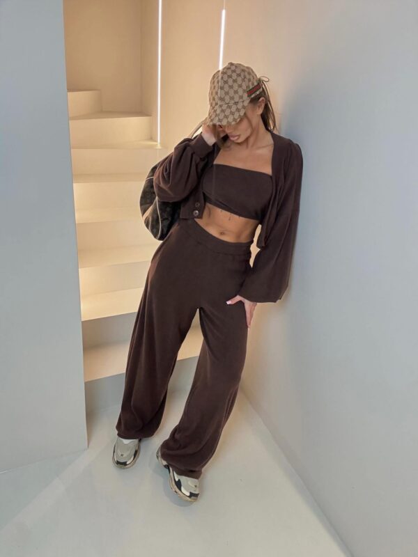 KOMPLET SWETERKOWY POLLY CZEKOLADOWY