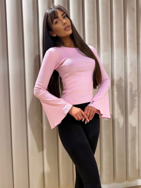 BLUZKA FLOWER M.TISSU PUDROWA