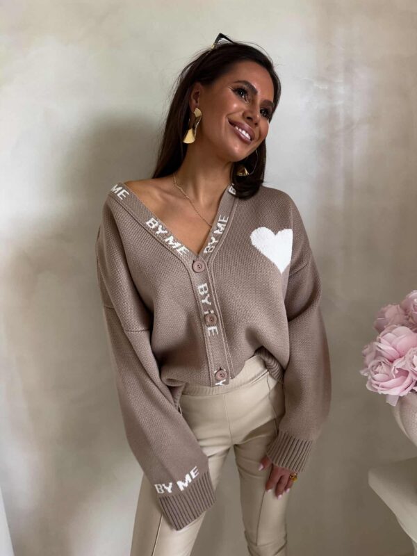 KARDIGAN HEART BY ME BEŻOWY