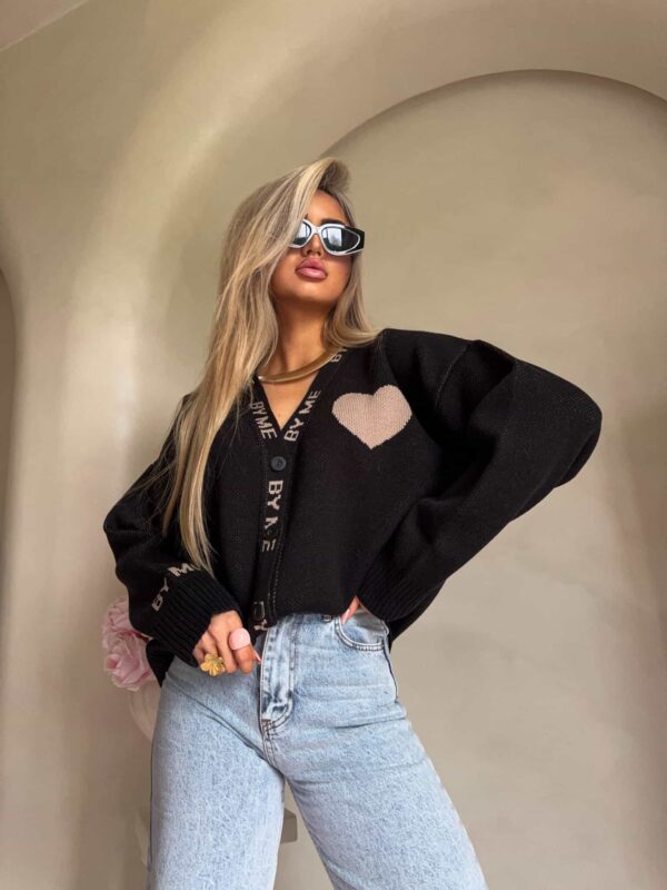 KARDIGAN HEART BY ME CZARNY