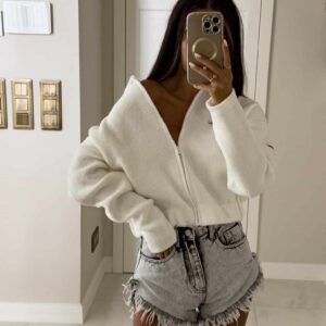 BOMBERKA MOHAIR BY ME BIAŁA