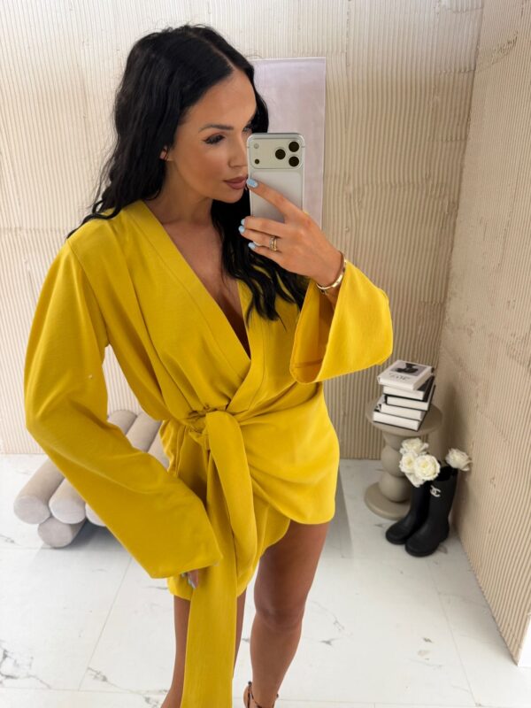 SUKIENKA KIMONO LAMILLA MUSZTARDOWA