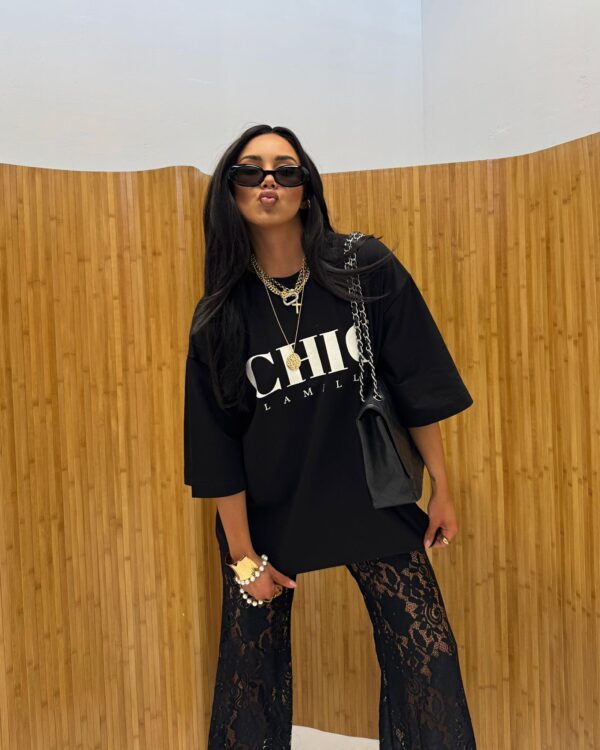 T-SHIRT CHIC LAMILLA CZARNY