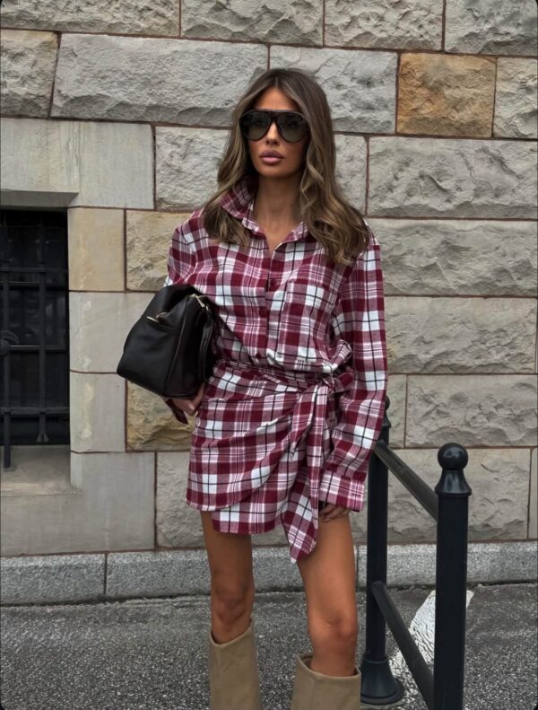 KOMPLET LONDON LOLA FASHION BORDOWO-BIAŁY